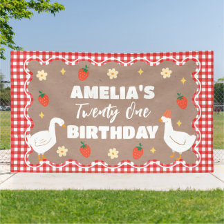 Goose craft Birthday party banner 横断幕