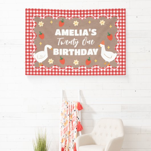 Goose craft Birthday party banner backdrop 横断幕 (インサイチュ)