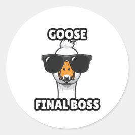 Goose Final Boss Funny Sticker ラウンドシール