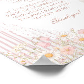 Goose Flower Lace Girl Baby Shower Diaper Raffle ポスター (角)