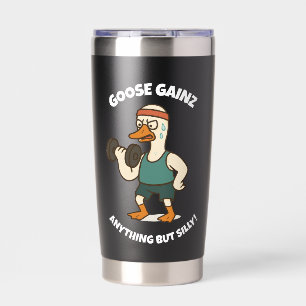 Goose Gainz - おもしろガチョウのジムワークアウトデザイン 保温保冷タンブラー