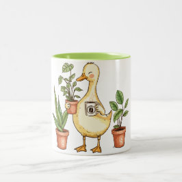 Goose Gardening Mug - Powered by Plants & Coffee  ツートーンマグカップ