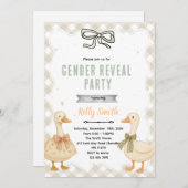 Goose Gender Reveal Invitation 招待状 (正面/裏面)