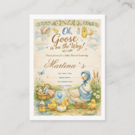 Goose is on the Way Baby Shower vintage Invitation エンクロージャーカード
