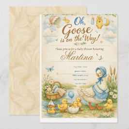 Goose is on the Way Baby Shower vintage Invitation エンクロージャーカード