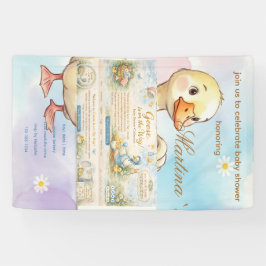 Goose is on the Way Baby Shower vintage Invitation 横断幕