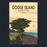 Goose Island State Park Texas Vintage  ポスター<br><div class="desc">Goose Island State Park illustration. It is a state park in the U.S. state of Texas,  located north of the city of Rockport on the coast of the Gulf of Mexico.</div>