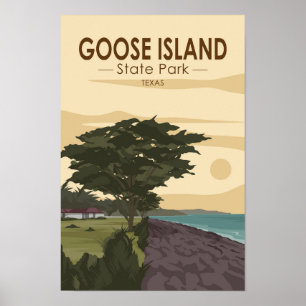 Goose Island State Park Texas Vintage ポスター