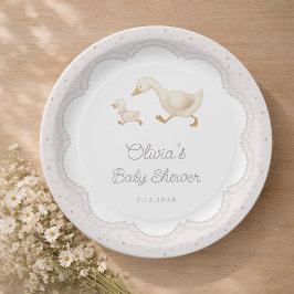 Goose Nursery Duck Gender Neutral Baby Shower ペーパープレート