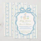 Goose nursery rhymes baby shower 招待状 (正面/裏面)