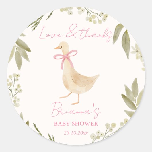 Goose nursery rhymes baby shower favor ラウンドシール (正面)