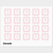 Goose nursery rhymes baby shower pink personalized スクエアシール (シート)
