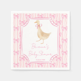 Goose nursery rhymes baby shower pink personalized スタンダードカクテルナプキン