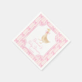 Goose nursery rhymes baby shower pink personalized スタンダードカクテルナプキン (角)