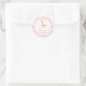 Goose nursery rhymes baby shower pink personalized ラウンドシール (バッグ)