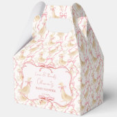 Goose nursery rhymes pink baby shower personalized フェイバーボックス (正面)