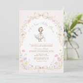 Goose Wildflower Pink Ivory Baby Shower 招待状 (スタンド正面)