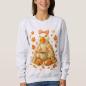 Goose with Coffee & Blanket  ,  Fall Vibes Cozy  スウェットシャツ (正面)