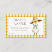 Goose Yellow Gingham Diaper Raffle Baby Shower  エンクロージャーカード (正面)