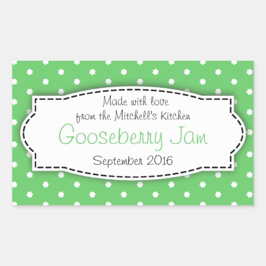 Gooseberry preserve jam green food labelシール 長方形シール (正面)