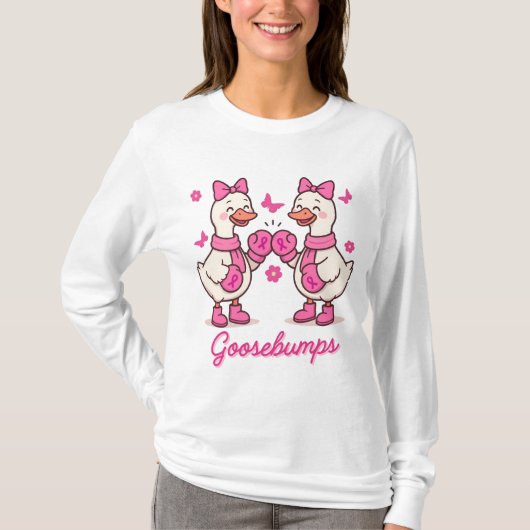 Goosebumps Breast Cancer Awareness Geese Tシャツ (正面)