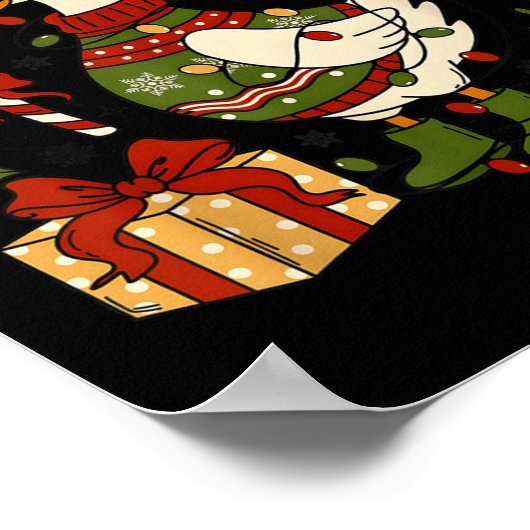 GoosemasメリークリスマスライトガチョウDuck Boho Fl ポスター (角)