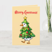 Goosemas家族メリー写真ホリデーグリーティングカード カード (正面)