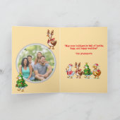 Goosemas家族メリー写真ホリデーグリーティングカード カード (内部)