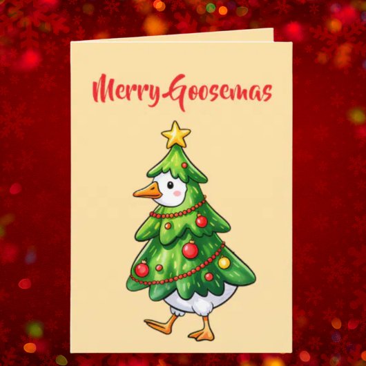 Goosemas家族メリー写真ホリデーグリーティングカード カード