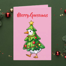 Goosemas家族メリー写真ホリデーグリーティングカード カード