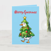 Goosemas家族メリー写真ホリデーグリーティングカード カード (正面)