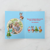 Goosemas家族メリー写真ホリデーグリーティングカード カード (内部)