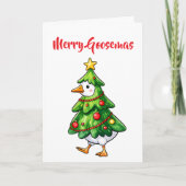 Goosemas家族メリー写真ホリデーグリーティングカード カード (正面)
