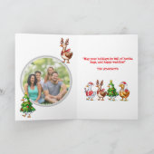 Goosemas家族メリー写真ホリデーグリーティングカード カード (内部)