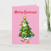 Goosemas家族メリー写真ホリデーグリーティングカード カード (正面)