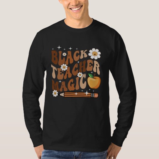 Goovy Black Teacher Magic Afro Love Melanin Africa Tシャツ (正面)