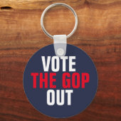 GOPに投票して政治的赤白青を出す キーホルダー (正面)
