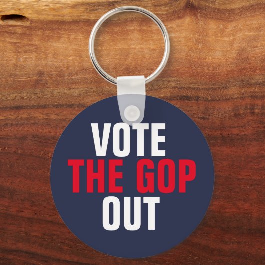 GOPに投票して政治的赤白青を出す キーホルダー (正面)