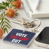 GOPに投票して政治的赤白青を出す キーホルダー (正面右)