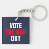 GOPに投票して政治的赤白青を出す キーホルダー (裏面)