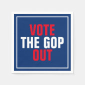 GOPに投票して政治的赤白青を出す スタンダードカクテルナプキン (正面)