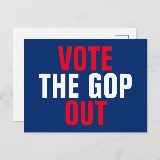 GOPに投票して政治的赤白青を出す ポストカード (正面/裏面)