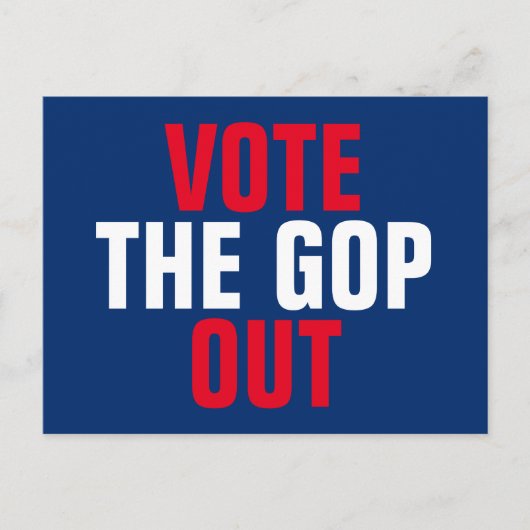 GOPに投票して政治的赤白青を出す ポストカード (正面)