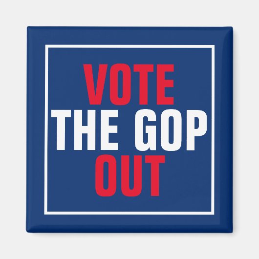 GOPに投票して政治的赤白青を出す マグネット (正面)