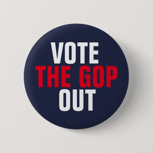 GOPに投票して政治的赤白青を出す 缶バッジ (正面)