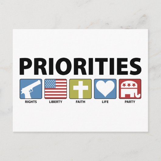 GOPの優先順位 ポストカード (正面)