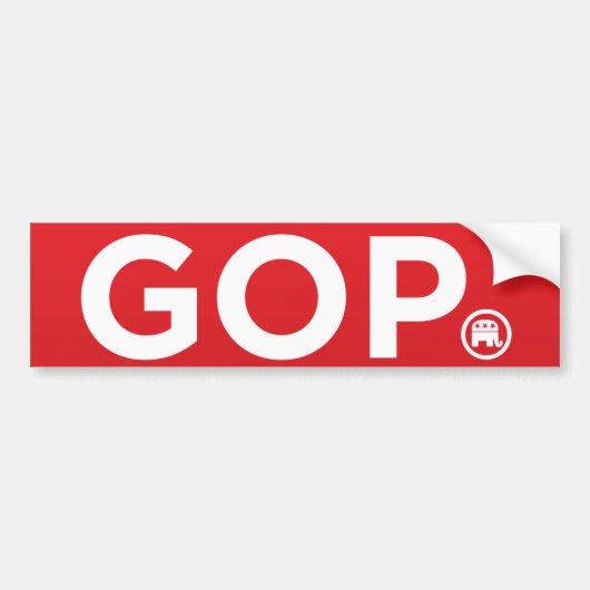 GOPの共和党員のロゴ バンパーステッカー (正面)