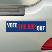 GOPアウト赤白青 バンパーステッカー (車上)