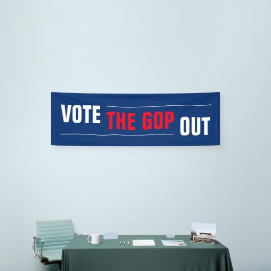 GOPアウト赤白青 横断幕 (トレードショー)