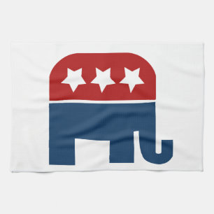 GOPエレファントロゴ共和党デザイン キッチンタオル